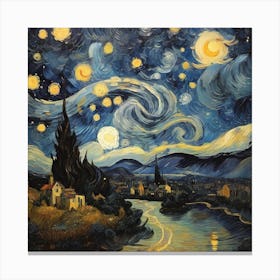 Van Gogh style, Starry sky Canvas Print