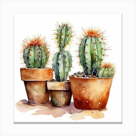 Watercolor Cactus 18 Canvas Print