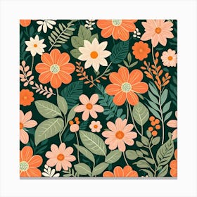 Floral Seamless Pattern 11 Canvas Print