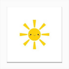 Cute sun printable art, smile sun print for Kids room, Sun poster, Kids playroom poster, Nursery sun wall art Downloadable file 7 Canvas Print