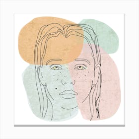 Portrait Of A Woman line art 1 Canvas Print