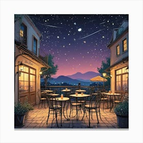 Cafe Terrace At Night (2) Canvas Print