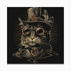Steampunk Cat 17 Canvas Print