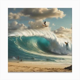 Surfer On The Wave Canvas Print