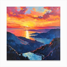 Sunset Over The Ocean 16 Canvas Print