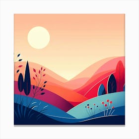 Landscape At Sunset Canvas Print