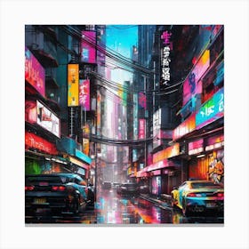 Neon City 7 Canvas Print