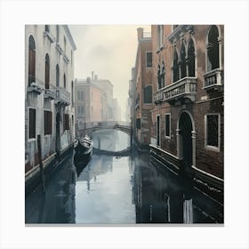 David Hockney Style. Venice Canals in Winter 1 Canvas Print