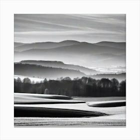 Black And White Landscape Canvas Print