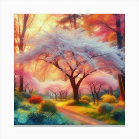 Cherry Blossom Trees In Full Bloom (8) Canvas Print