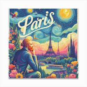 Paris Travel Poster 4 Canvas Print