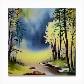 Nature In Watercolor Canvas Print