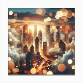 Cityscape At Night 2 Canvas Print