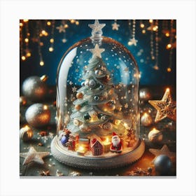 Christmas Tree In A Glass Dome Canvas Print