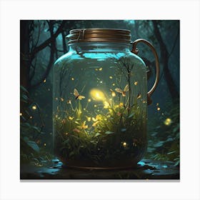 Jar Of Fireflies 1 Canvas Print