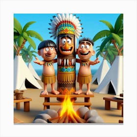 3 Stooges Tribe 3 Canvas Print