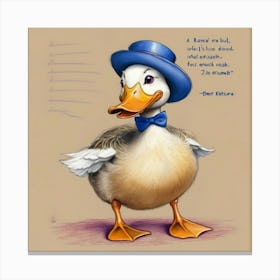 Duck In A Hat 21 Canvas Print