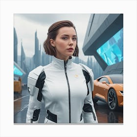 Futuristic Woman 12 Canvas Print