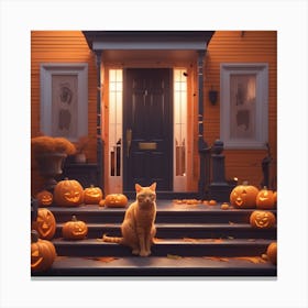 Halloween Cat 30 Canvas Print