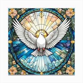 Holy Spirit Dove Stained Glass #3 Canvas Print