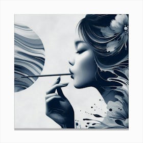 Geisha Creative Illustration Artwork 4 Canvas Print