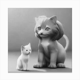 Black and White Cats Canvas Print