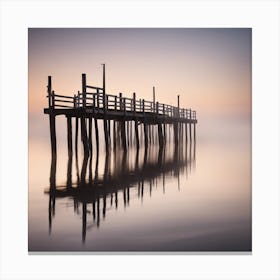 967449 A Wooden Pier At Misty Dawn In A Still Sea Xl 1024 V1 0 1 Canvas Print