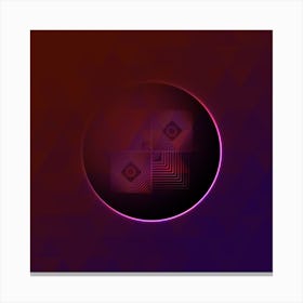 Geometric Neon Glyph on Jewel Tone Triangle Pattern 324 Canvas Print