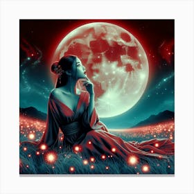 Geisha Creative Illustration Artwork 32 Canvas Print