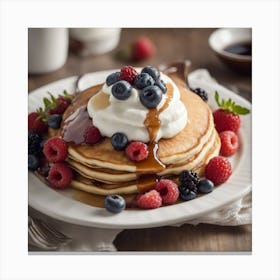 Pancakes With Berries Canvas Print