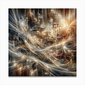 Echoes of Time: Fractured Memories in Woven Light 1 Canvas Print