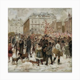 Christmas Market In Stockholm Canvas Print