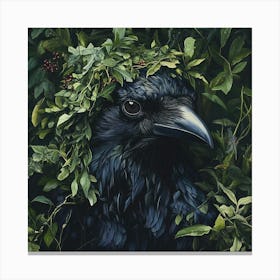 Crow with Crown Canvas Print