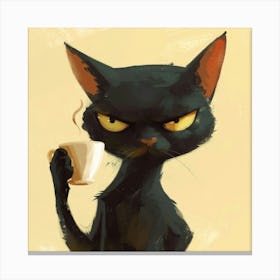 Angry Black Cat 1 Canvas Print