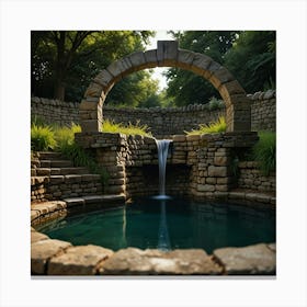 Pool In A Garden Canvas Print