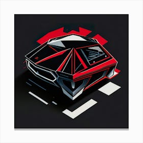 Car Red Artwork Of Graphic Design Flat (301) Canvas Print