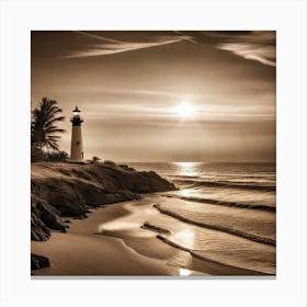 Photograph - Lighthouse At Sunset By Michael Daniels Canvas Print