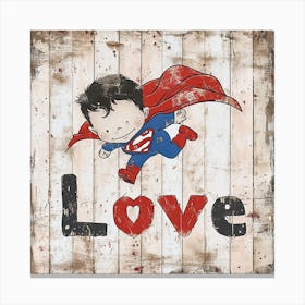 Valantines Day Baby Superman Canvas Print