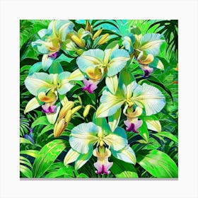 Orchids In The Jungle 5 Canvas Print