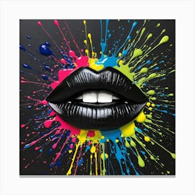 Black lips Canvas Print