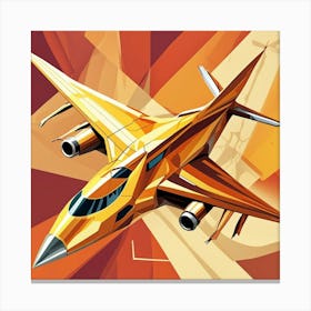 Futuristic Small Jet Cubism Style Canvas Print