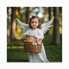 Angel With Basket Canvas Print