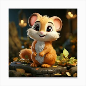 Mouse In The Forest Canvas Print