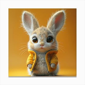 Rabbit In Yellow Jacket Canvas Print