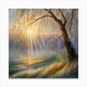 Morning Serenity An Enchanting Impressionist Sunrise (3) Canvas Print