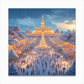 Christmas Village in Laos Canvas Print