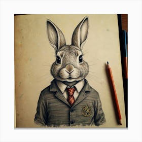 Rabbit In A Suit 1 Canvas Print