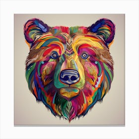 Colorful Bear Head 1 Toile