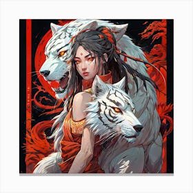 Shinobi's Wolf Companion Canvas Print