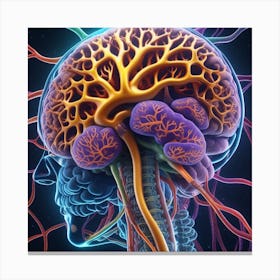 Human Brain And Nervous System 6 Canvas Print